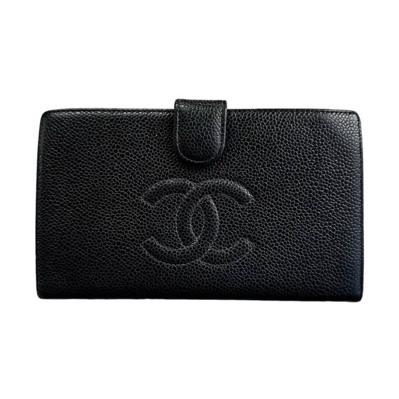 Authentic CHANEL Black Caviar Leather Timeless Long Kisslock Wallet - Picture 4 of 13